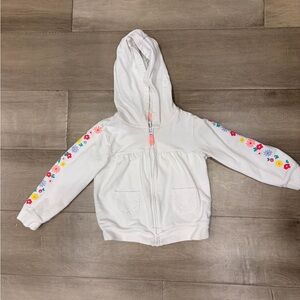 Carter's White Hoodie with Colorful Floral Sleeves